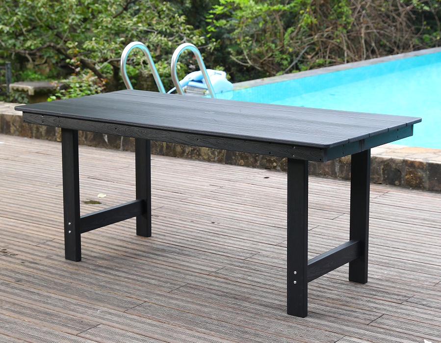 Deep Black Beading HDPE pravokutni stol