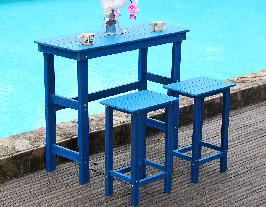 Coastal Blue HDPE visoki barski set za blagovanje