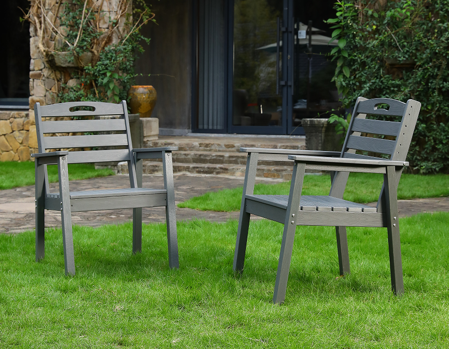 Ugljeno siva 2 komada Classic X-Back HDPE Adirondack stolica