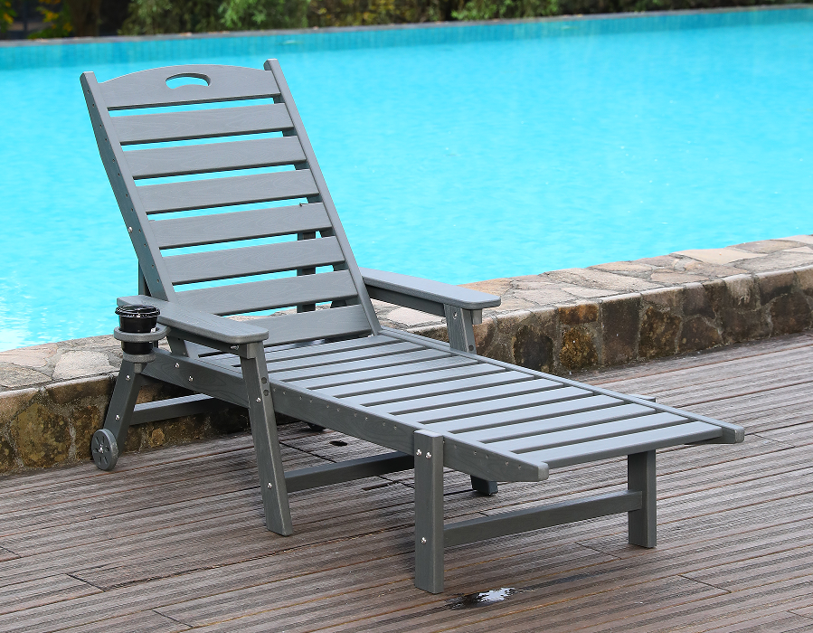 Urban Grey HDPE jednostruka ležaljka Adirondack