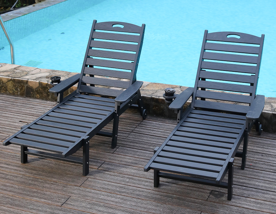 Jet Black 2-Pack HDPE set Adirondack stolica za ležanje