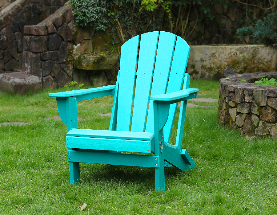 Vibrantna tirkizna HDPE žaba Adirondack stolica