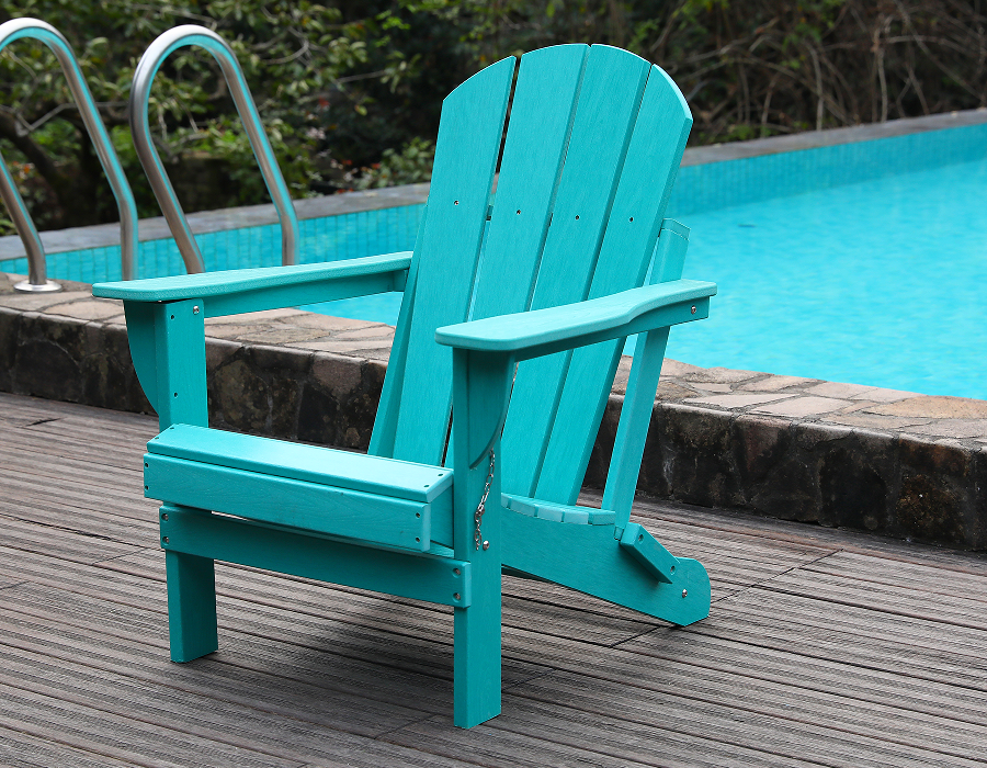 Vibrantna tirkizna HDPE žaba Adirondack stolica