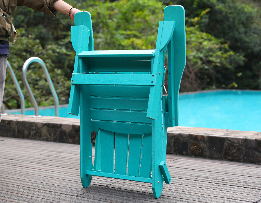 Vibrantna tirkizna HDPE žaba Adirondack stolica