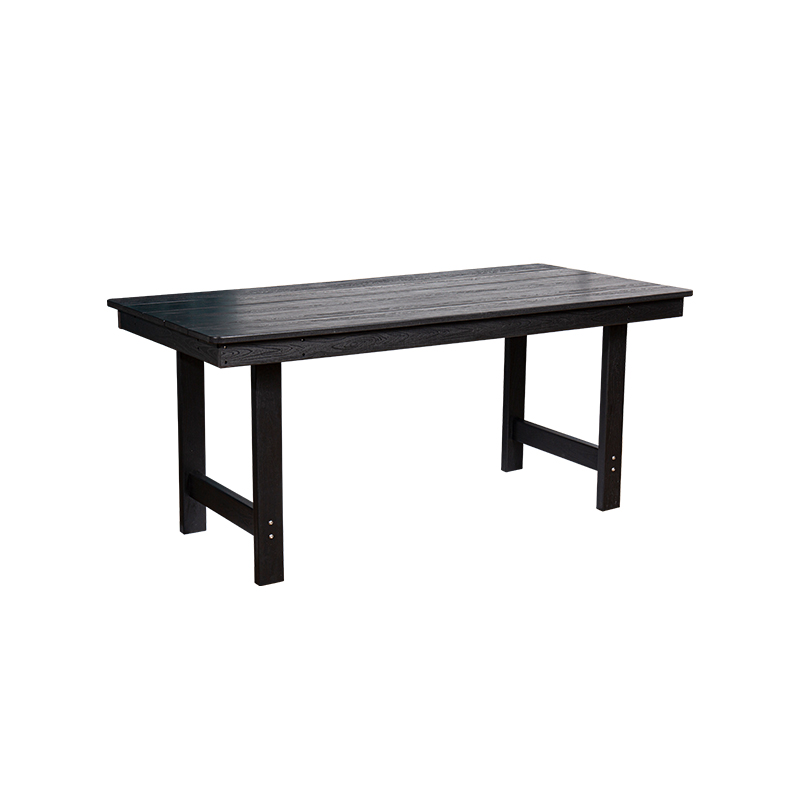Elegantni crni HDPE 7-dijelni blagovaonski set za prostrane vanjske prostore