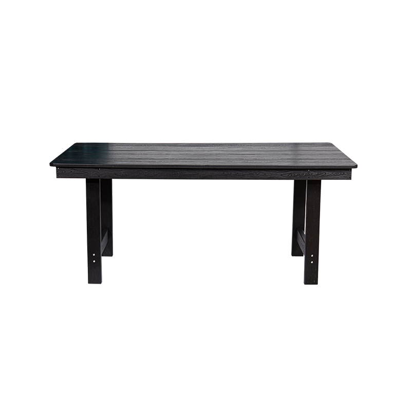 Elegantni crni HDPE 7-dijelni blagovaonski set za prostrane vanjske prostore